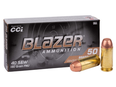 Blazer .40 S&W Blazer Brass FMJ, 180gr, 50ct