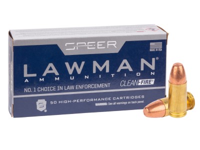 Speer 9mm Luger Lawman Handgun Clean-Fire Training TMJ, 147gr, 50ct