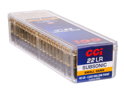 CCI .22 LR Subsonic Lead Hollow Point, 40gr, 100ct