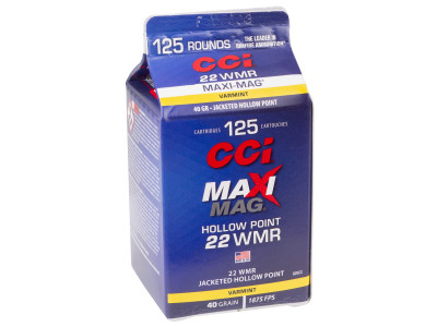 CCI .22 WMR Maxi-Mag JHP, 40gr, 125ct