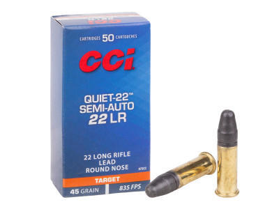 CCI .22 LR Quiet 22 Semi-Auto, 45gr, 50ct