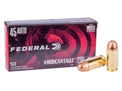 Federal .45 Auto American Eagle Handgun FMJ, 230gr, 50ct