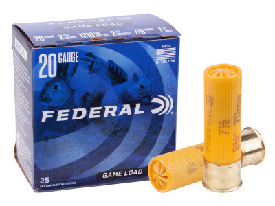 Federal 20GA Game Load Upland, 7/8oz, 7.5 Shot, 25ct