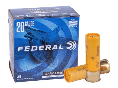 Federal 20GA Game Load Upland Heavy Field 1oz, 8 Shot, 25ct