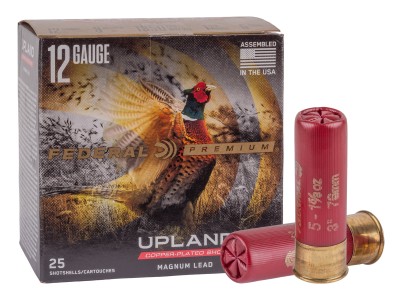 Federal Premium 12GA Upland Copper-Plated Shot 1 5/8oz, 5 Shot, 25ct