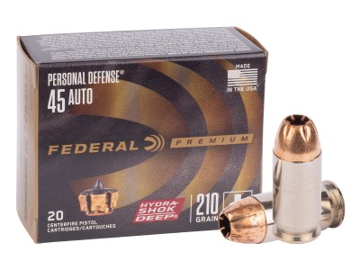 Federal Premium .45 Auto Personal Defense Hydra-Shok Deep, 210gr, 20ct
