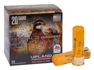 Federal Premium 20GA Upland Quail Forever High-Velocity 1 oz, 7.5 Shot, 25ct