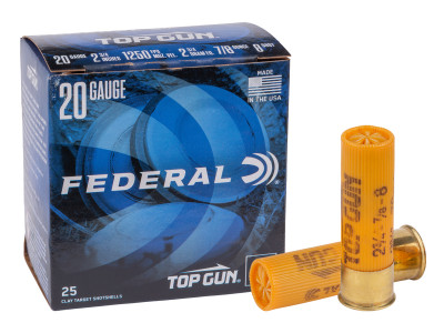 Federal 20GA Top Gun 7/8oz, 8 Shot, 1250 FPS, 25ct