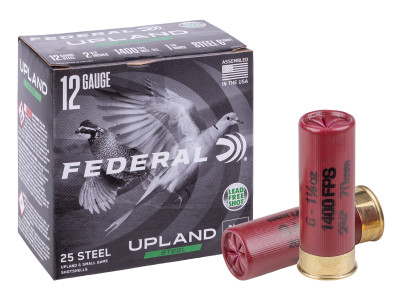 Federal 12GA Upland Steel 1 1/8oz, 6 Shot, 25ct
