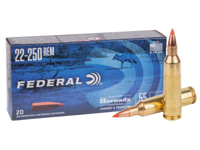 Federal .22-250 Remington Varmint & Predator V-Max, 55gr, 20ct