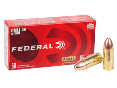Federal 9mm Luger Champion Training FMJ, 115gr, 50ct