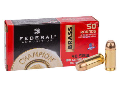 Federal .40 S&W Champion Training FMJ, 180gr, 50ct