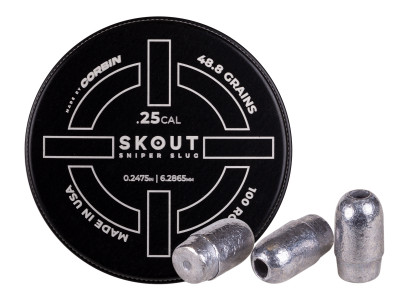 Skout Airguns Sniper Slug, .25 Cal, 48.8 Grains, Hollowpoint, 100ct