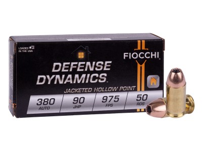 Fiocchi .380 Auto Defense Dynamics JHP, 90gr, 50ct