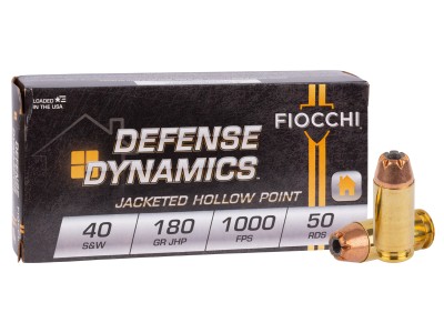 Fiocchi .40 S&W Defense Dynamics JHP, 180gr, 50ct