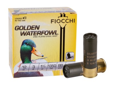 Fiocchi 12GA Golden Waterfowl 1 1/4oz, BB Shot, 25ct