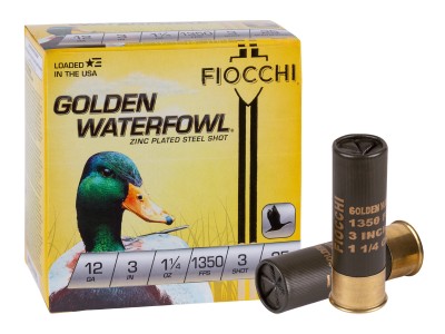 Fiocchi 12GA Golden Waterfowl 1 1/4oz, 3 Shot, 25ct