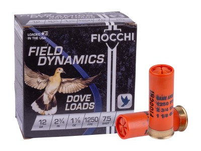 Fiocchi 12GA Field Dynamics Dove & Quail 1 1/8oz, 7.5 Shot, 25ct