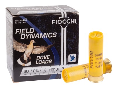 Fiocchi 20GA Field Dynamics Dove & Quail 7/8oz, 8 Shot, 25ct