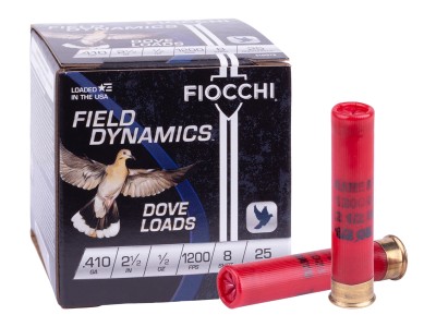 Fiocchi .410 Bore Field Dynamics Dove & Quail 1/2oz, 8 Shot, 25ct