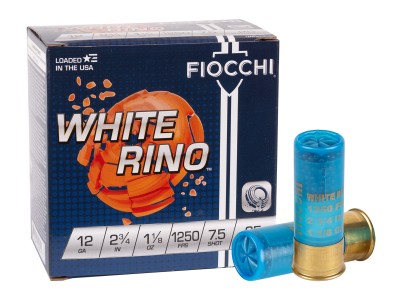 Fiocchi 12GA White Rino 1 1/8oz, 7.5 Shot, 25ct