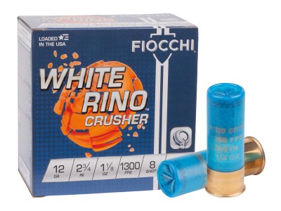 Fiocchi 12GA White Rino Crusher 1 1/8oz, 8 Shot, 25ct