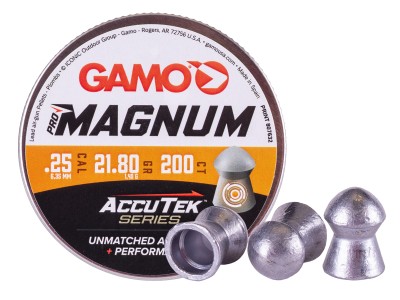 Gamo AccuTek Series Pro Magnum .25 Cal, 21.8gr, Domed, 200ct