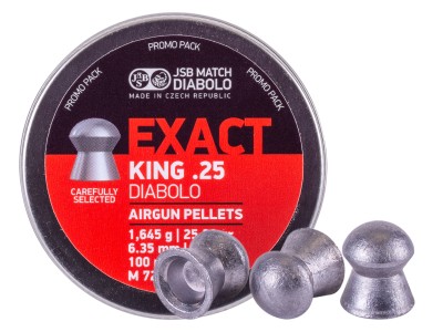 JSB Match Diabolo Exact King .25 Cal, 25.39 Grains, Domed, 100ct