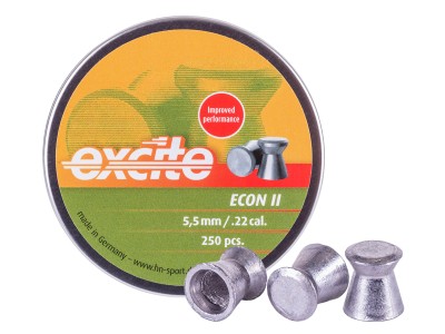 H&N Excite Econ II .22 Cal, 13.12 Grains, Wadcutter, 250ct