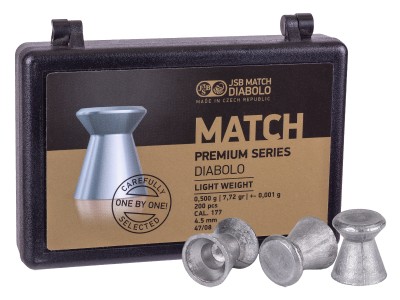 JSB Match Premium Light, .177 Cal, 7.72 Grains, Wadcutter, 200ct