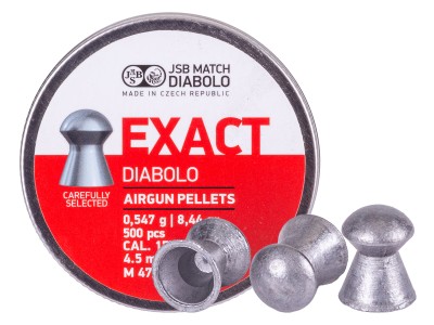 JSB Match Diabolo Exact .177 Cal, 8.44 Grains, Domed, 500ct, 4.50mm