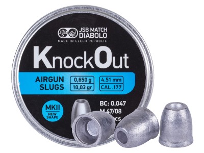 JSB KnockOut Slugs MKII .177 Cal, 10.03 Grains, Hollowpoint, 500ct