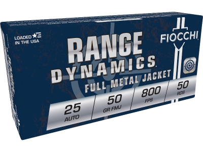 Fiocchi Range Dynamics 25ACP Full Metal Jacket, .25 ACP, 50