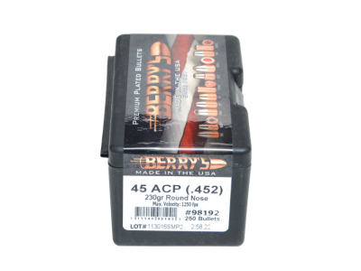Berry's Superior Pistol 45Cal Round Nose, .452 (11.48mm), 250