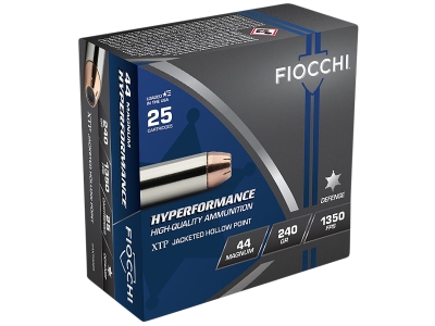 Fiocchi Hyperformance 44RemMag Hornady XTP Hollow Point 25 Per Box, .44 Magnum