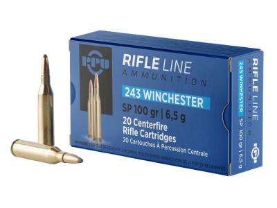 PPU PP2432 Standard Rifle Ammunition, .243 Winchester, 20