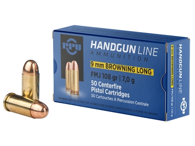 PPU Handgun, 9mm Browning Long, 50