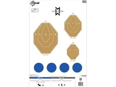 Allen EZ Aim Max Michel Course of Fire Training Target, 50 Count
