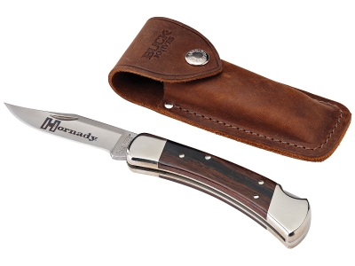 Hornady Folding Knife 420 Steel Blade Brown Ebony Wood Handle