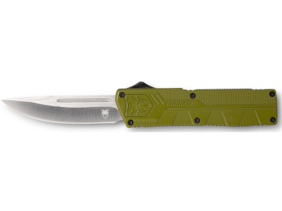 CobraTec 3.25" OTF D2 Drop Point Blade Green Aluminum Handle