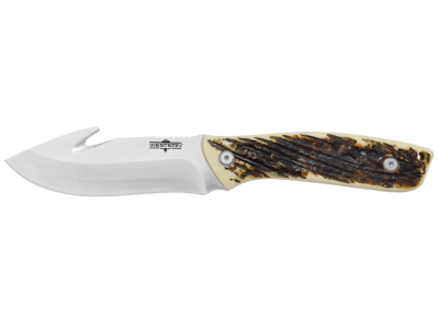 Camillus 4.25" Gut Hook Knife 420 Steel Blade Stag Handle w/Sheath