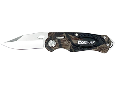 AccuSharp 3" Folding Plain Blade Camo Aluminum Handle