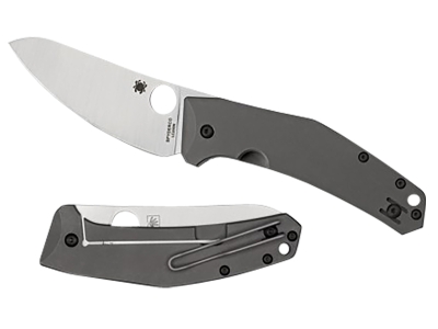 Spyderco 3.32" LC200N Blade Satin Titanium Handle Folding Knife
