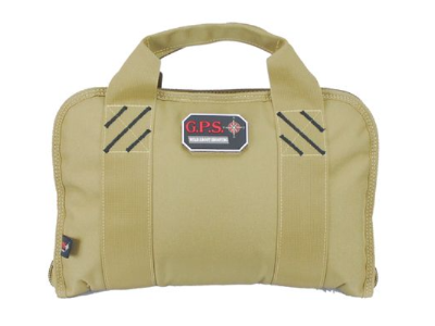 GPS Double Pistol Case w/ Mag Storage & Dump Cup, Tan