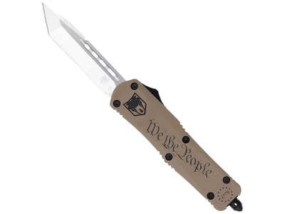 CobraTec 2.75" OTF Tanto D2 Blade Tan Aluminum Handle Knife