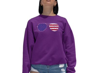LA Pop Art Americana Sunglasses - Women's Word Art Crewneck Sweatshirt
