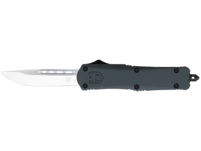 CobraTec 3" D2 OTF Drop Point Knife Gray Aluminum Handle