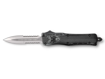 CobraTec 2.75" OTF Knife D2 Blade Stonewashed Aluminum Handle