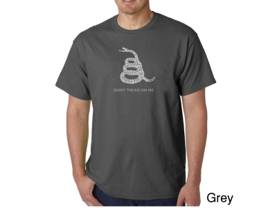 LA Pop Art Men's Word Art T-shirt - DONT TREAD ON ME, XXL, Grey
