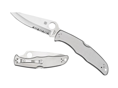 Spyderco 3.85" VG-10 Blade Satin Stainless Steel Handle Folding Knife